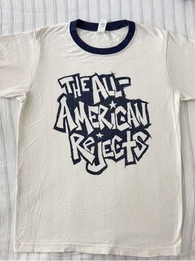 All American Rejects
SMALL Ringer Style White Music Tshirt Y2K Emo Pop Rock